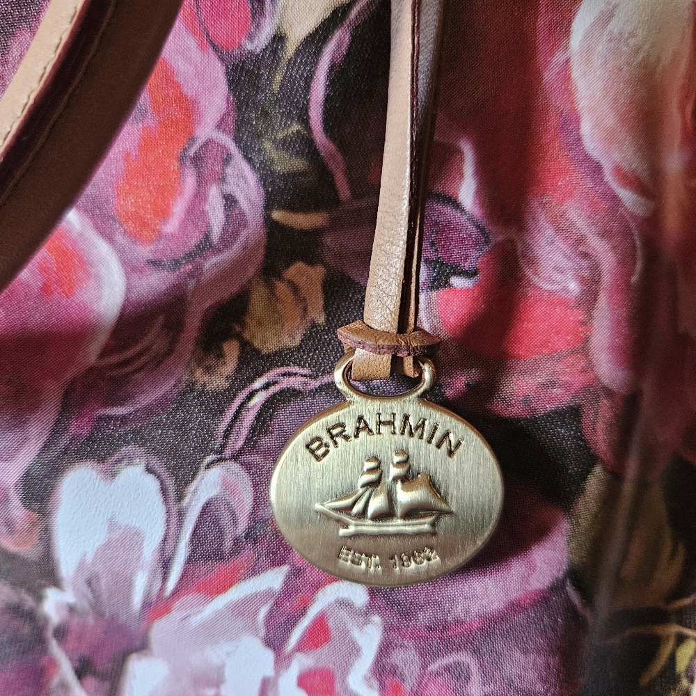 Brahmin Bag Louis Rose Floral Crossbody Bag - Picture 3 of 4